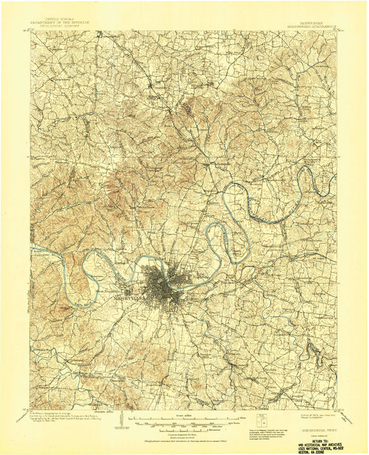 Historic 1903 Greenbrier Tennessee 30'x30' Topo Map Image