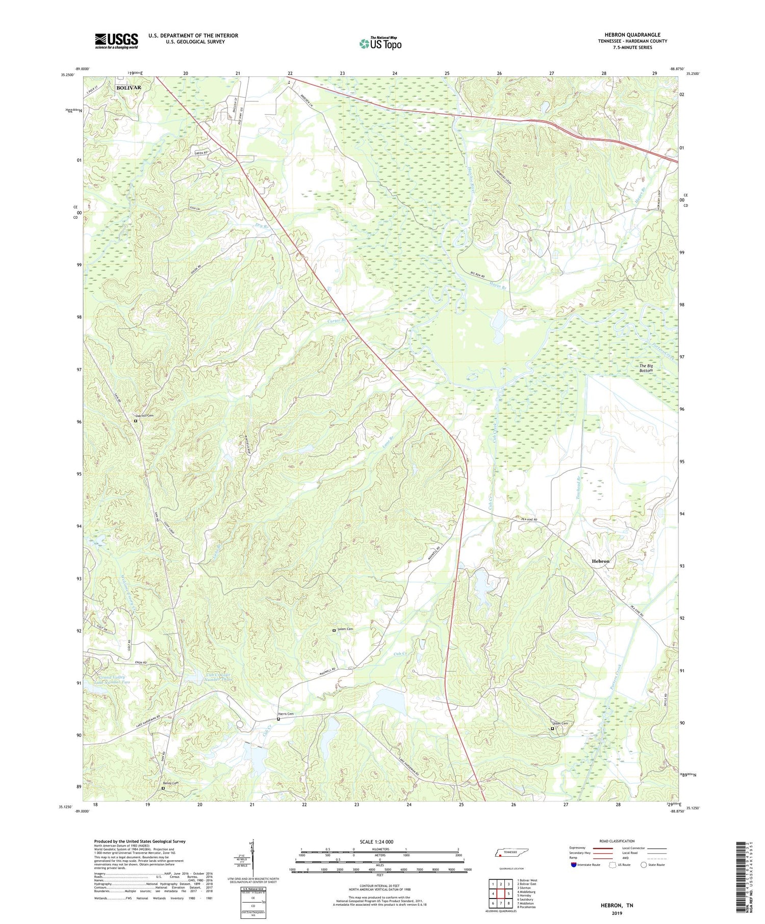 Hebron Tennessee US Topo Map Image