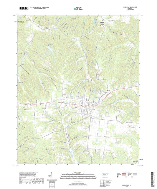 Hohenwald Tennessee US Topo Map Image