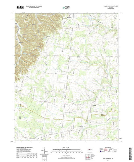 Hollow Springs Tennessee US Topo Map Image