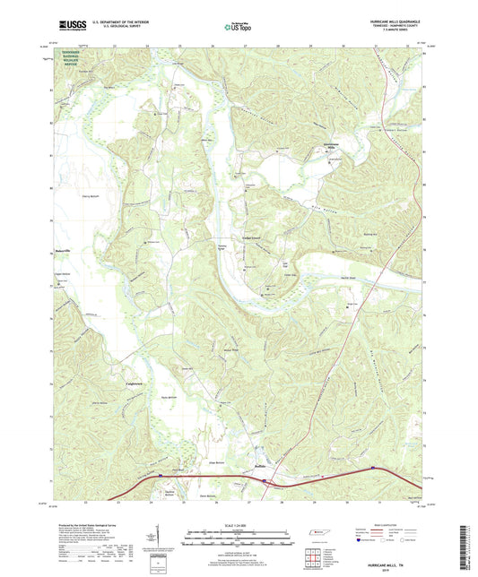 Hurricane Mills Tennessee US Topo Map Image