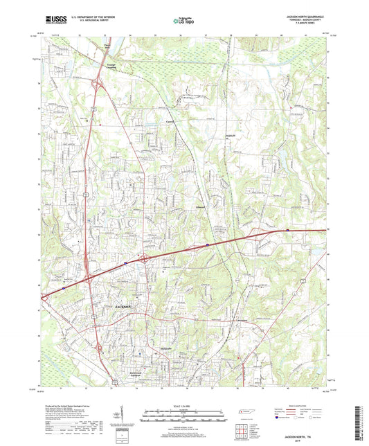 Jackson North Tennessee US Topo Map Image