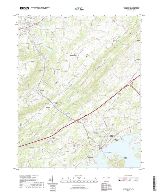 Jefferson City Tennessee US Topo Map Image