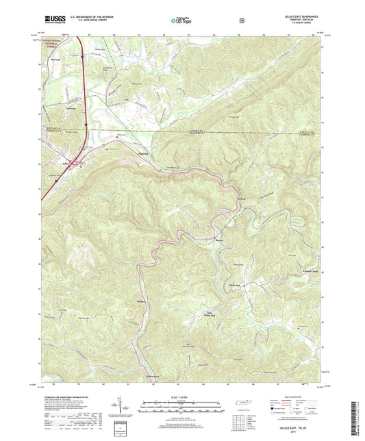 Jellico East Tennessee US Topo Map Image