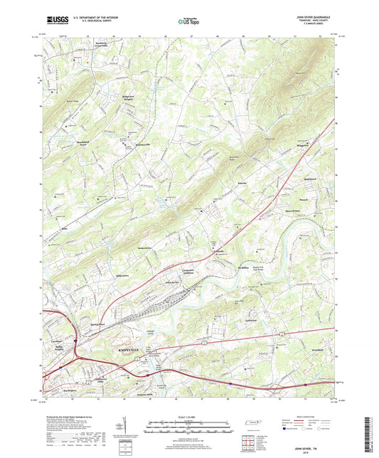 John Sevier Tennessee US Topo Map Image