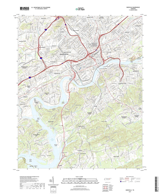 Knoxville Tennessee US Topo Map Image
