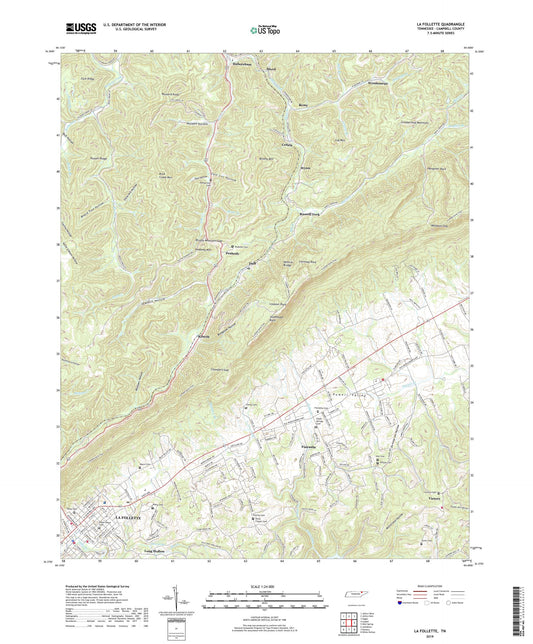 La Follette Tennessee US Topo Map Image