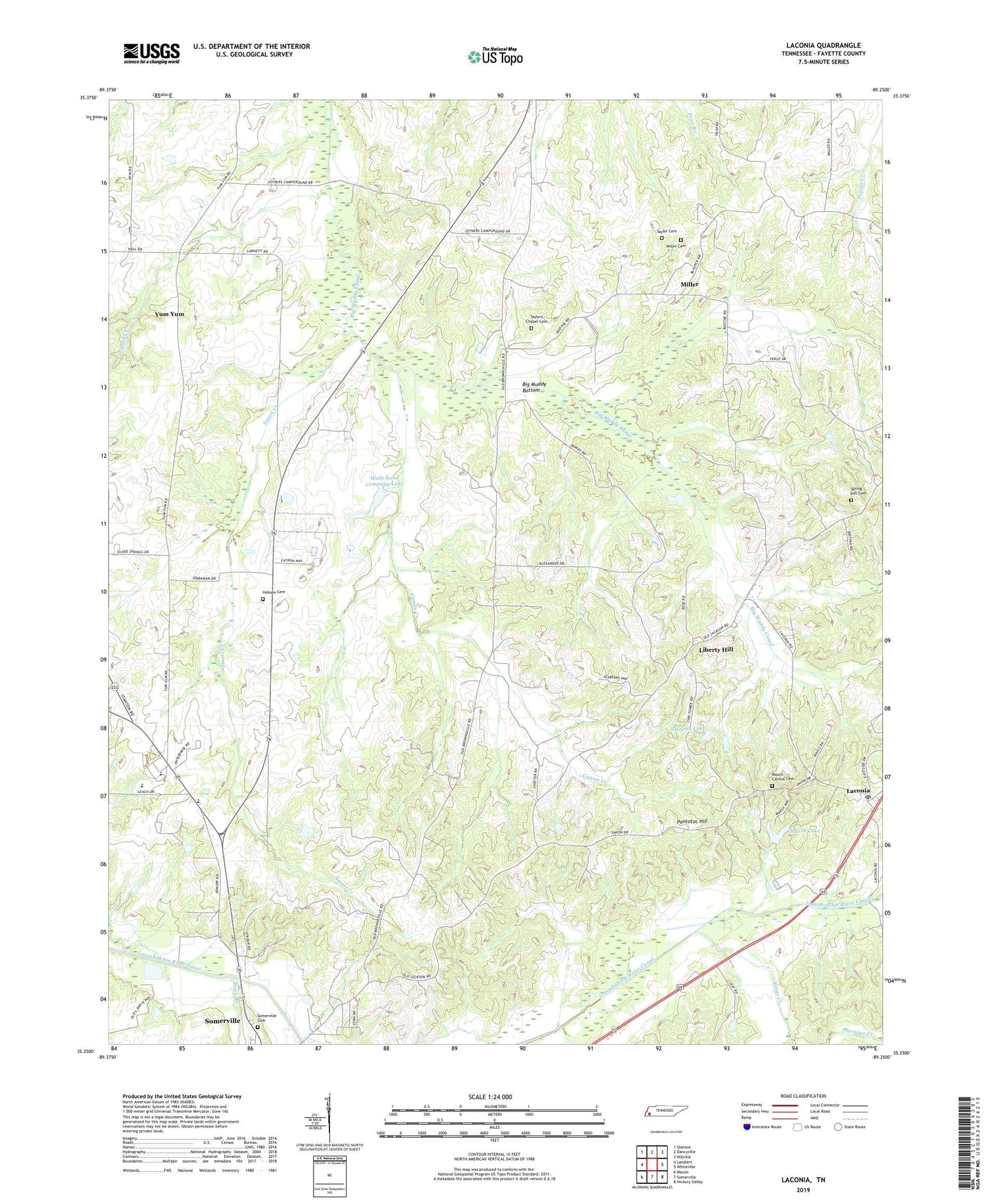 Laconia Tennessee US Topo Map Image