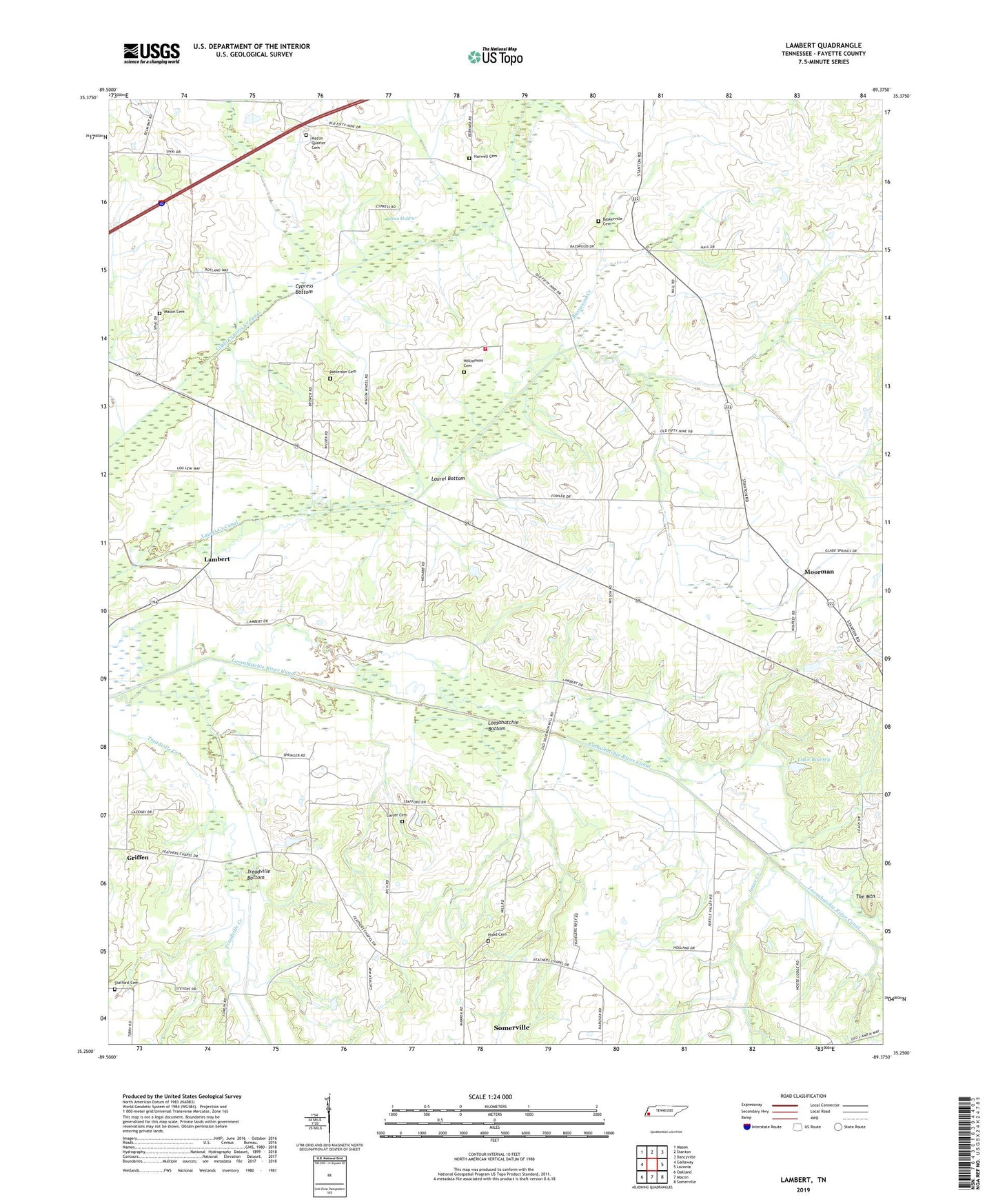 Lambert Tennessee US Topo Map Image