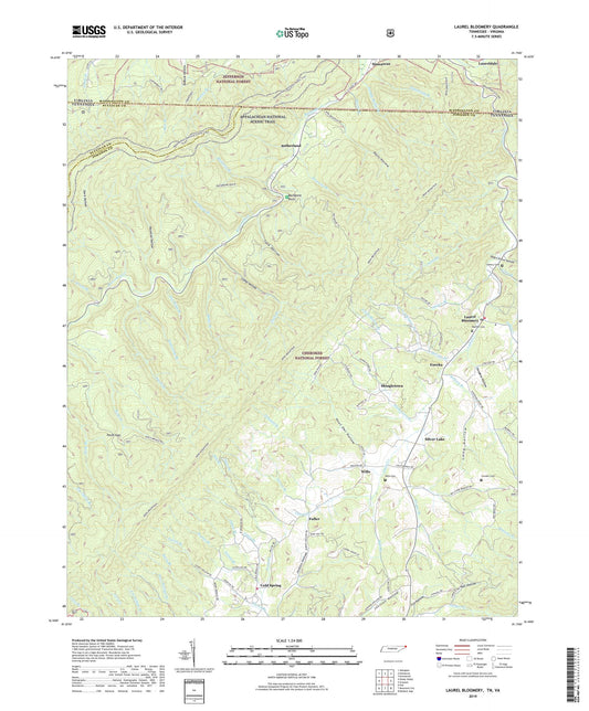 Laurel Bloomery Tennessee US Topo Map Image