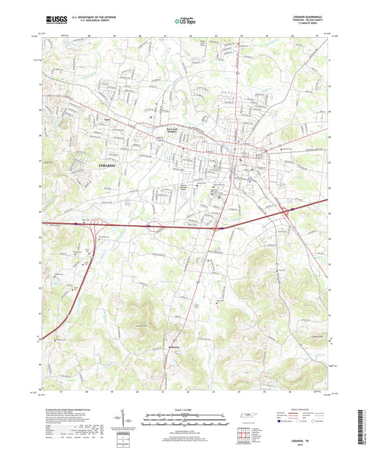 Lebanon Tennessee US Topo Map Image