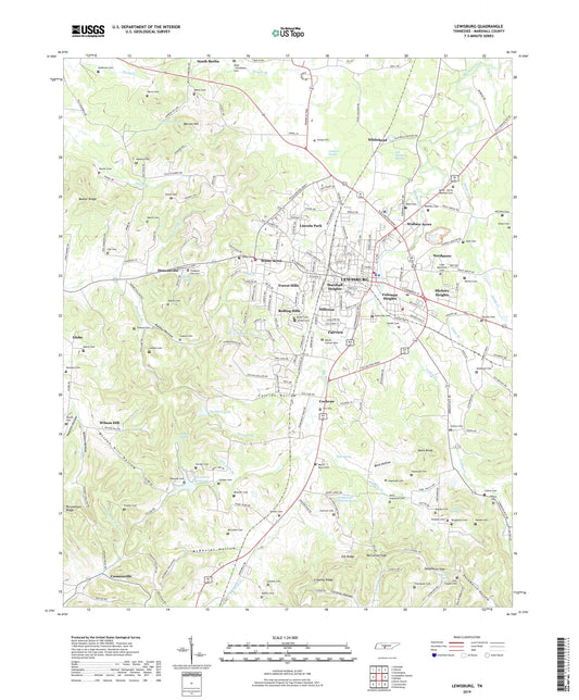 Lewisburg Tennessee US Topo Map Image