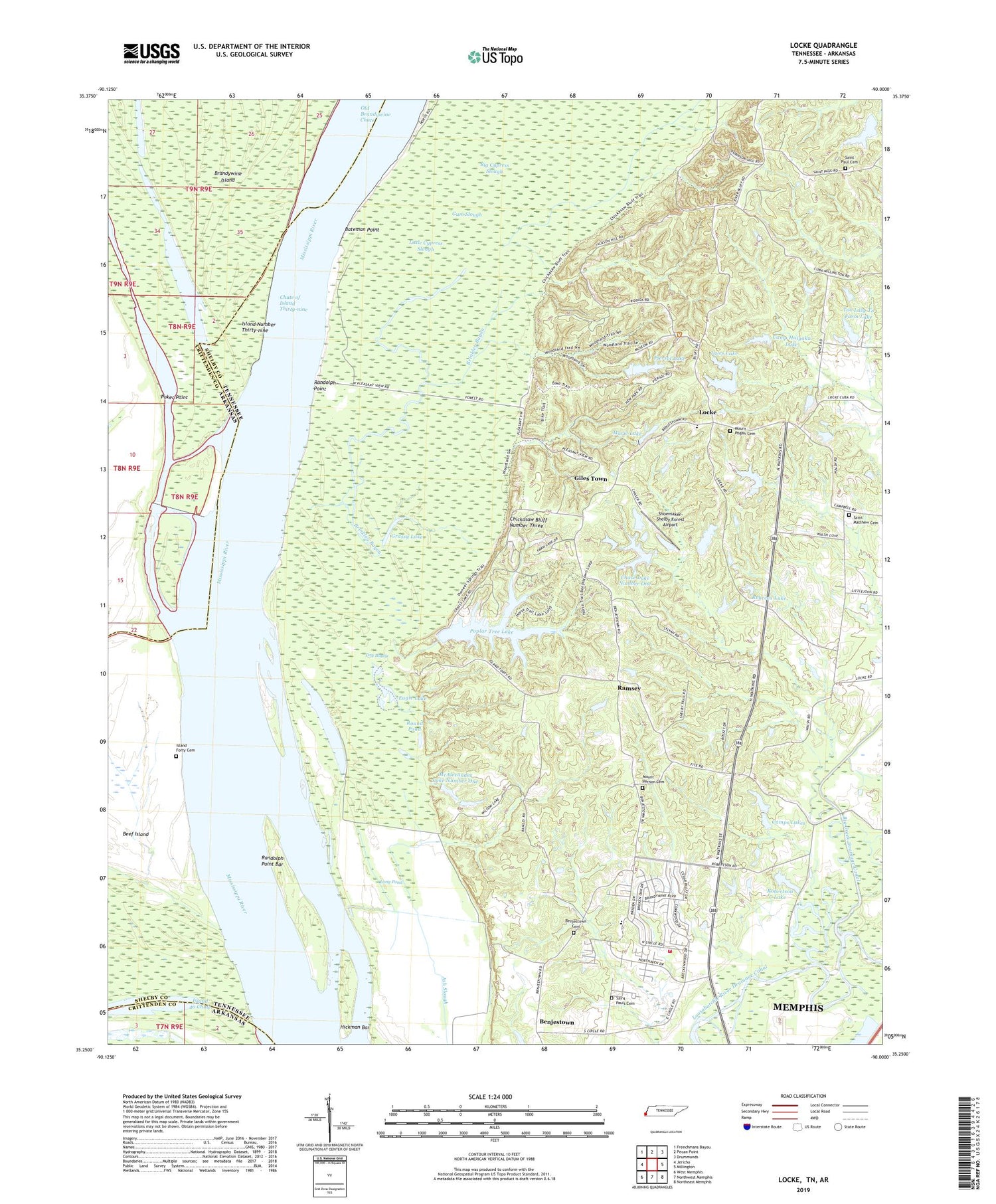 Locke Tennessee US Topo Map Image