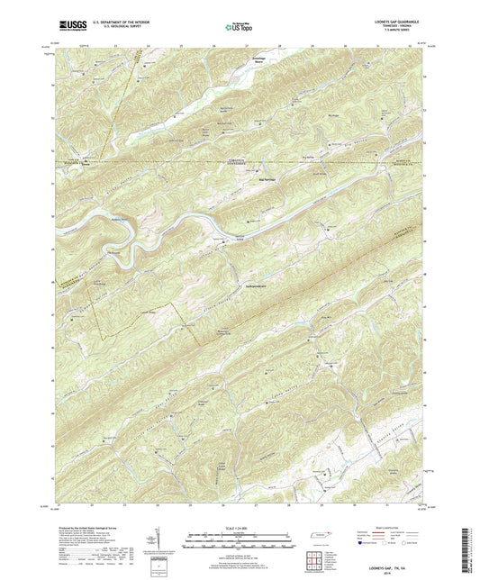 Looneys Gap Tennessee US Topo Map Image
