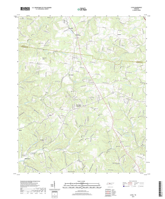 Lyles Tennessee US Topo Map Image