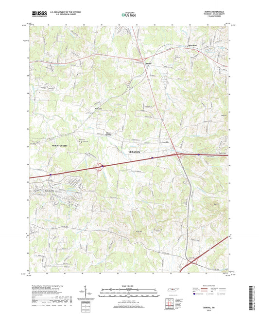 Martha Tennessee US Topo Map Image