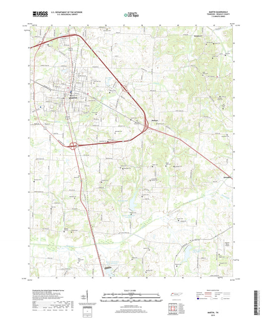 Martin Tennessee US Topo Map Image