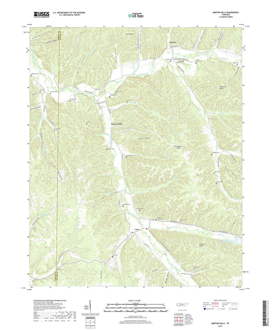 Martins Mills Tennessee US Topo Map Image