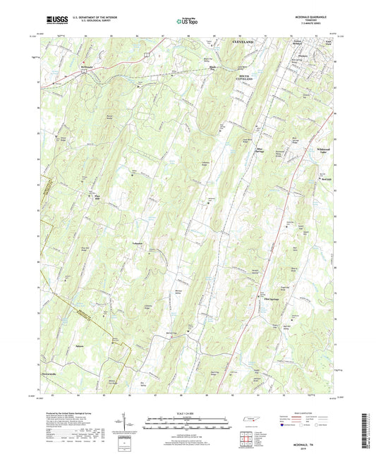 McDonald Tennessee US Topo Map Image
