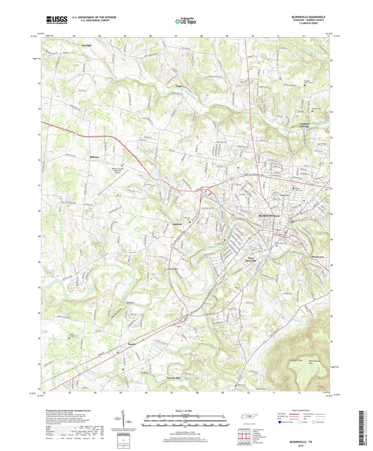 McMinnville Tennessee US Topo Map Image