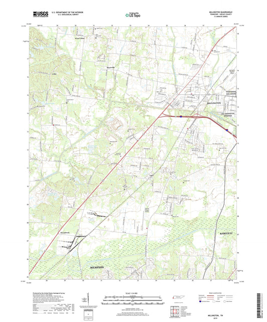 Millington Tennessee US Topo Map Image