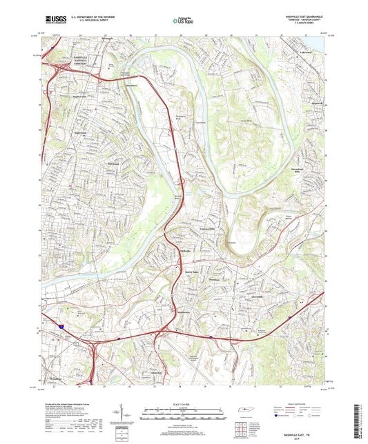 Nashville East Tennessee US Topo Map Image