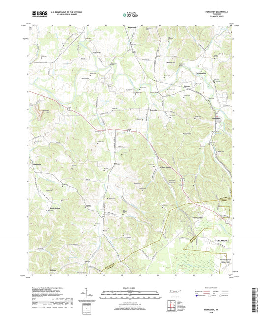 Normandy Tennessee US Topo Map Image