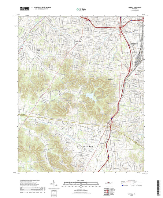 Oak Hill Tennessee US Topo Map Image