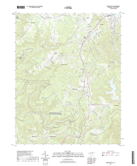 Oneida South Tennessee US Topo Map Image