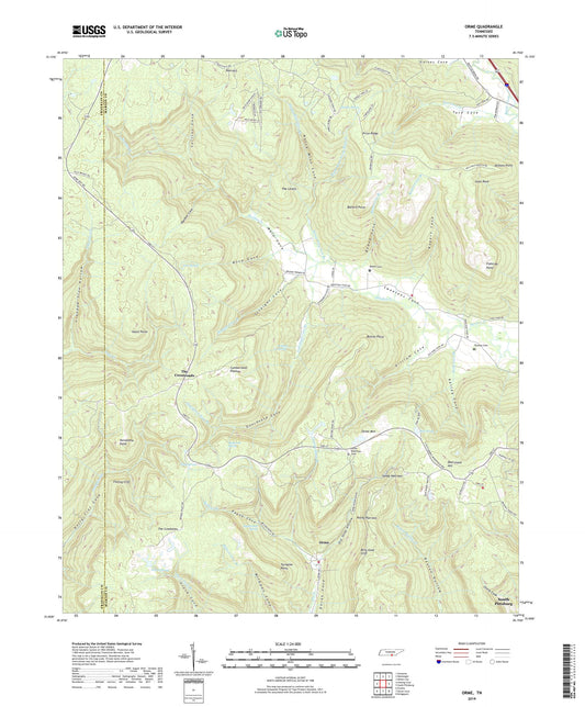 Orme Tennessee US Topo Map Image