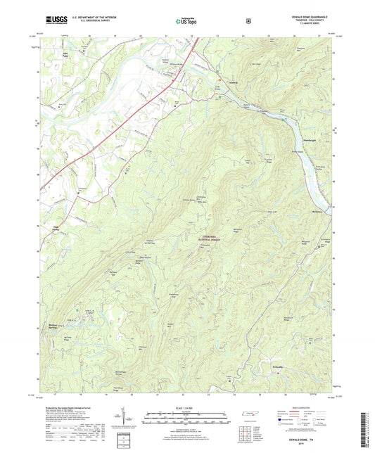 Oswald Dome Tennessee US Topo Map Image