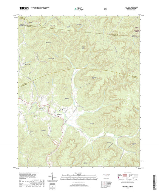 Pall Mall Tennessee US Topo Map Image