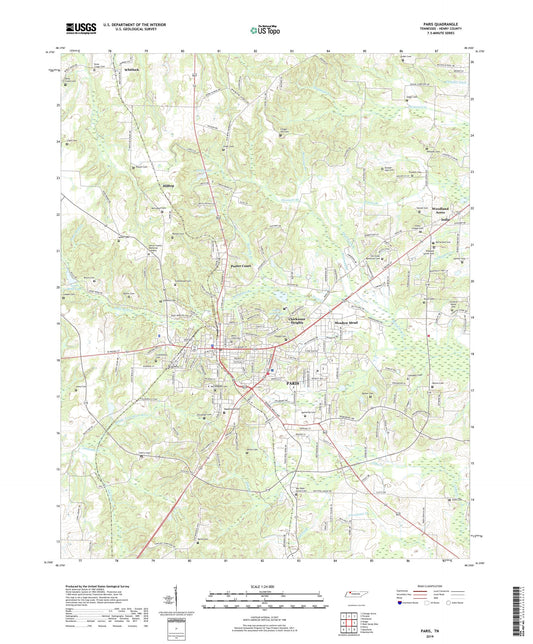 Paris Tennessee US Topo Map Image