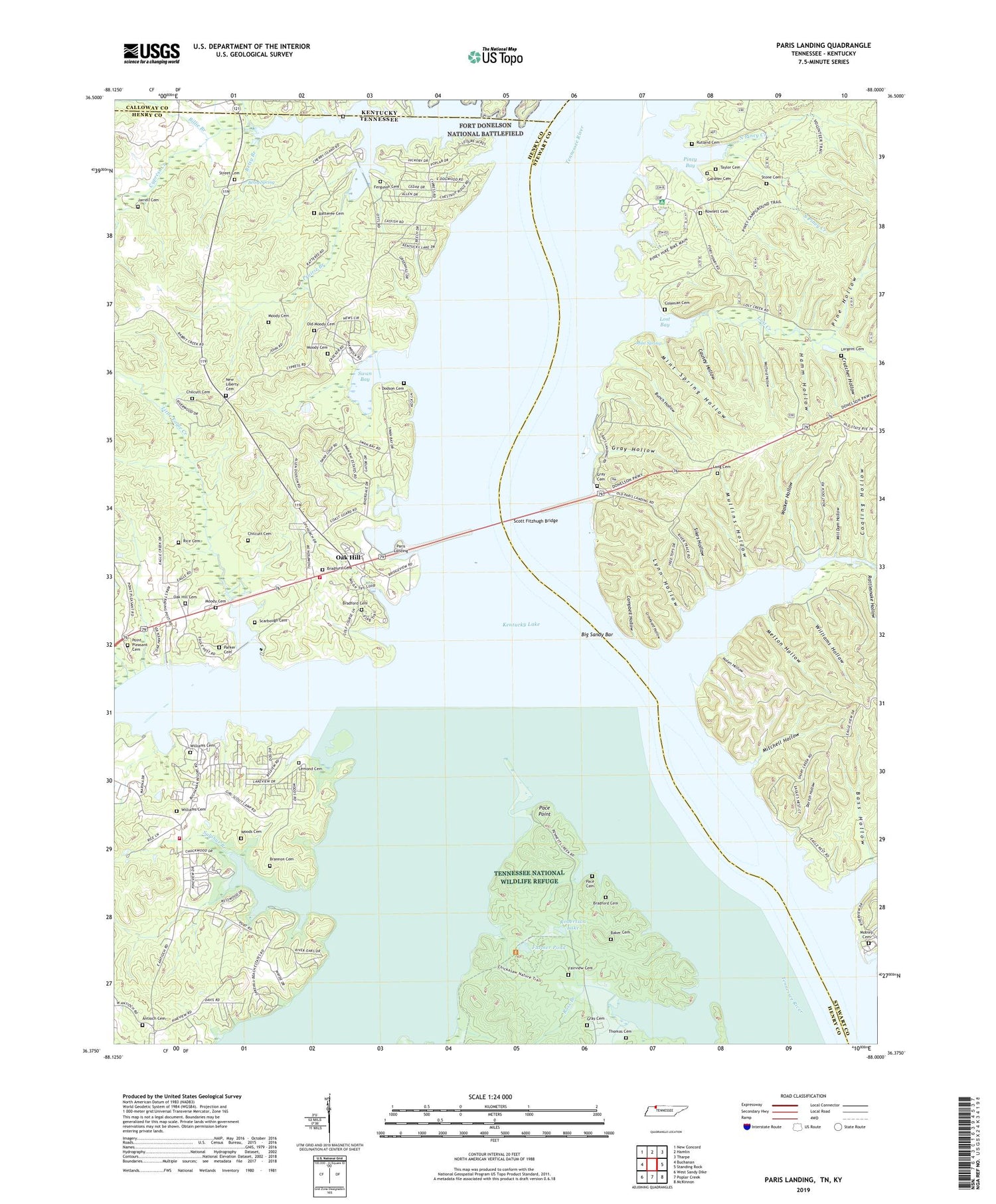 Paris Landing Tennessee US Topo Map Image