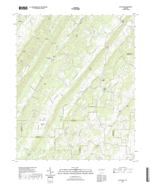 Pattie Gap Tennessee US Topo Map Image
