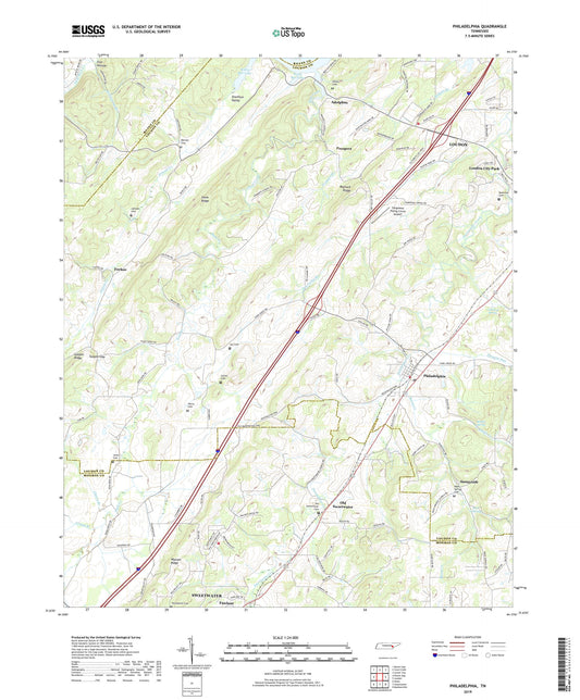 Philadelphia Tennessee US Topo Map Image