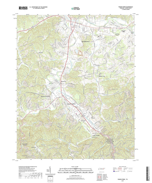 Pigeon Forge Tennessee US Topo Map Image