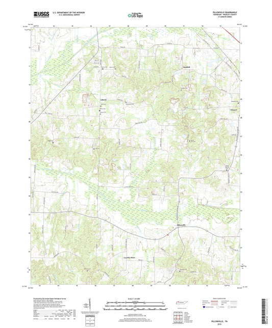 Pillowville Tennessee US Topo Map Image