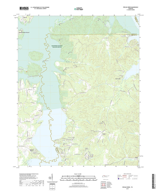 Poplar Creek Tennessee US Topo Map Image