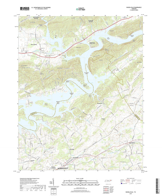 Russellville Tennessee US Topo Map Image