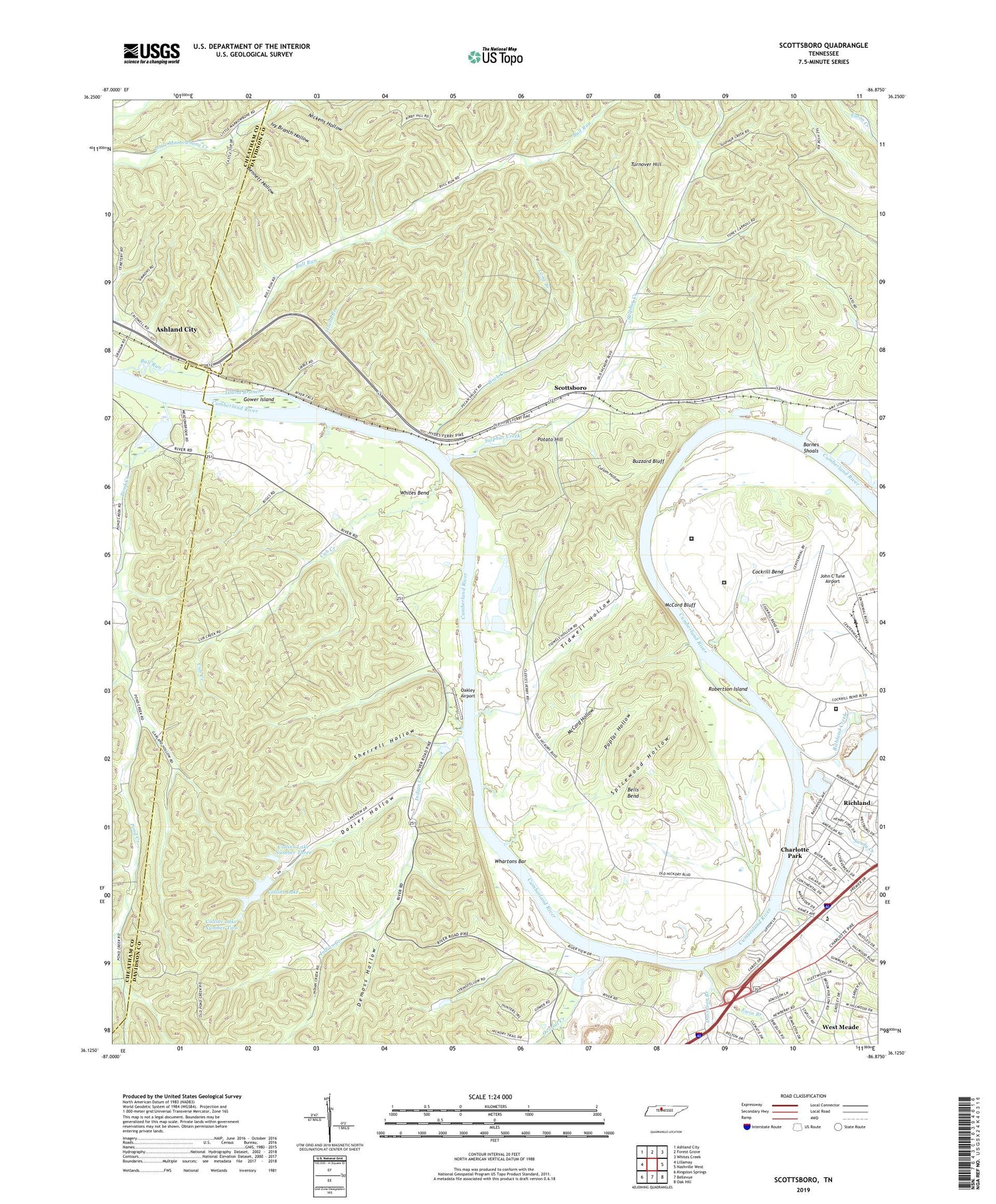 Scottsboro Tennessee US Topo Map Image