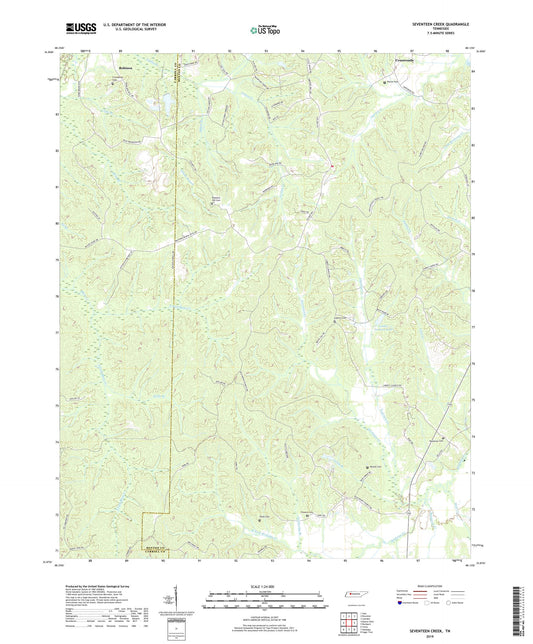 Seventeen Creek Tennessee US Topo Map Image