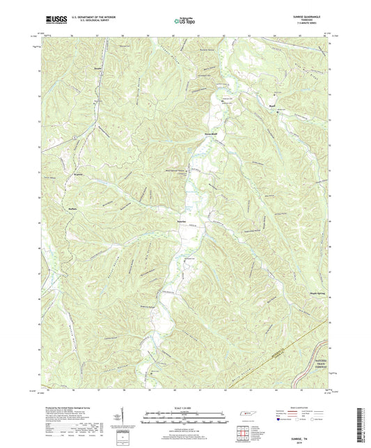 Sunrise Tennessee US Topo Map Image
