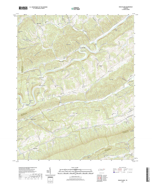 Swan Island Tennessee US Topo Map Image