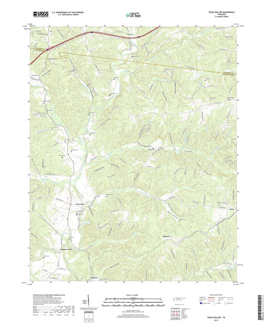 Texas Hollow Tennessee US Topo Map Image