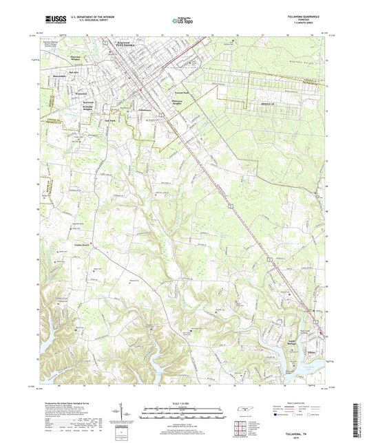 Tullahoma Tennessee US Topo Map Image
