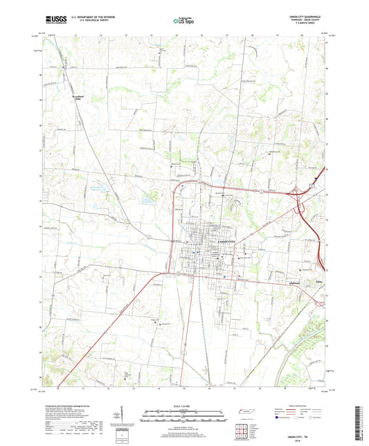 Union City Tennessee US Topo Map Image