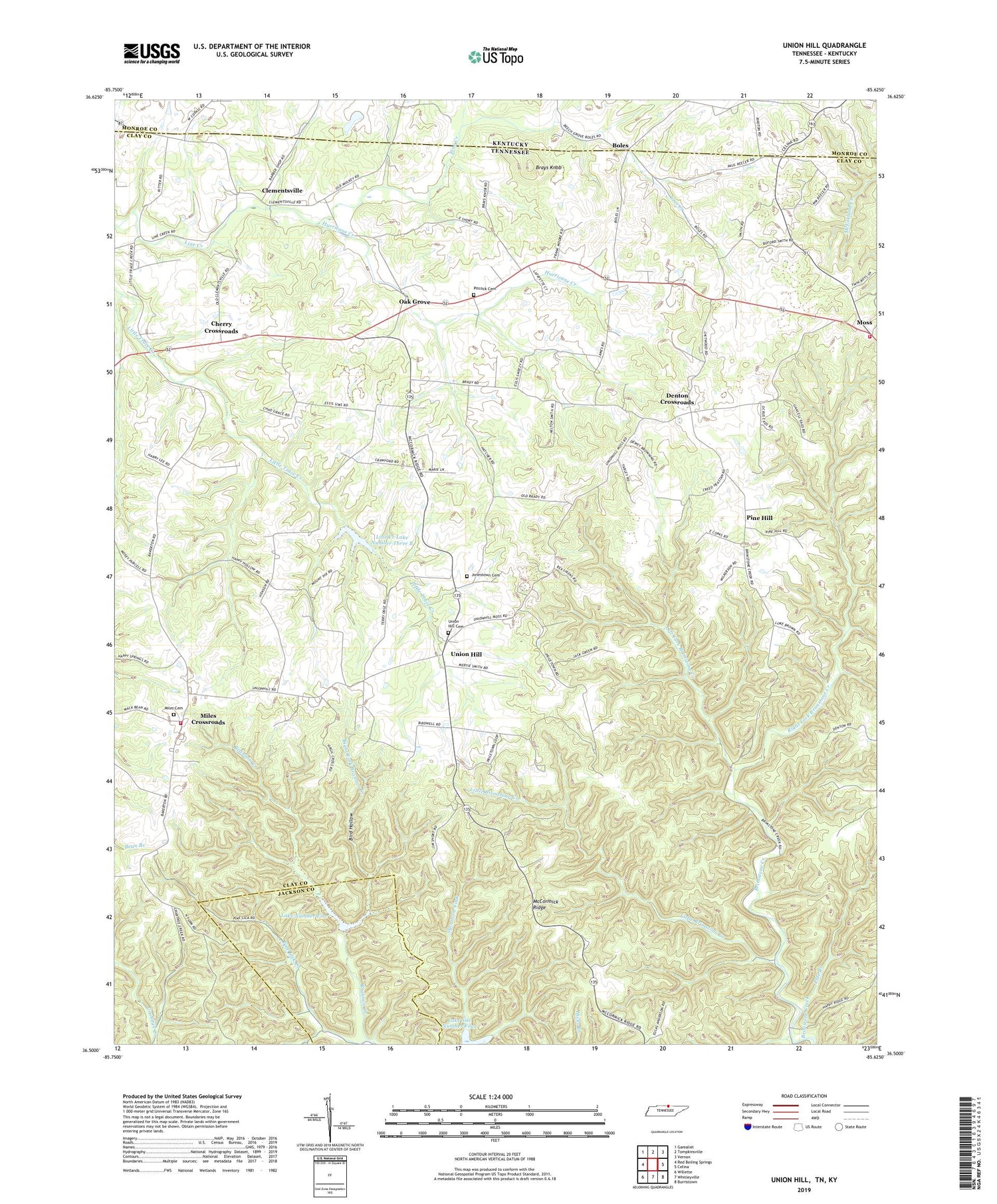 Union Hill Tennessee US Topo Map Image