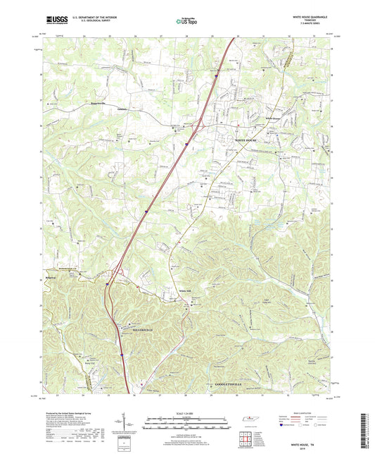 White House Tennessee US Topo Map Image