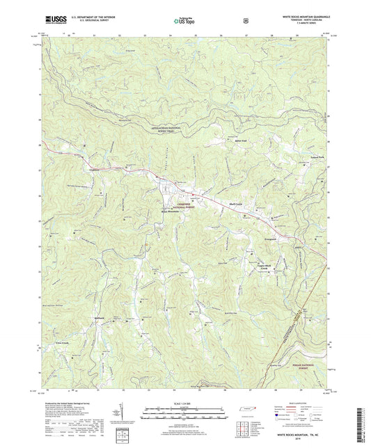 White Rocks Mountain Tennessee US Topo Map Image